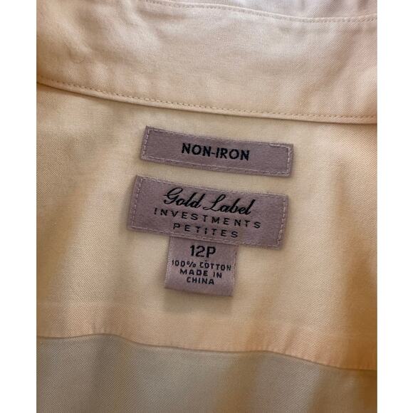 Gold Label Investments Petites 12P Non-Iron Cotton Button Front Shirt - Picture 3 of 7